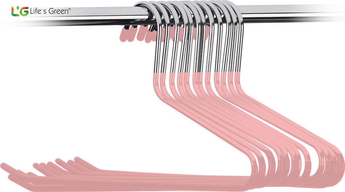 Life's Green Broekhangers met antislip – Kledinghangers – Klerenhangers – Broek- en Rokhouder - Set van 100 stuks - Roze
