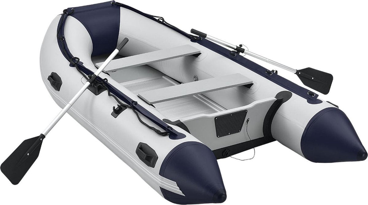 Inflatable boat / Rubber boat / boat - 2 benches - Grey - Incl. 2 paddles