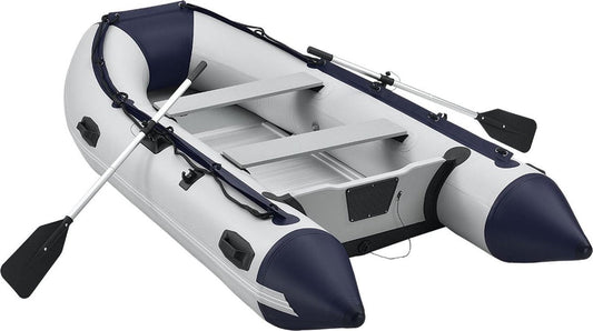 Inflatable boat / Rubber boat / boat - 2 benches - Grey - Incl. 2 paddles
