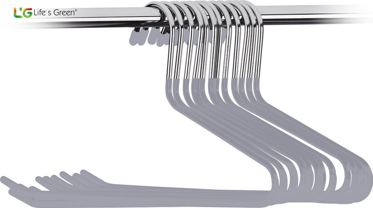 Life’s Green Broekhangers met antislip – Kledinghangers – Klerenhangers – Broek- en Rokhouder - Set van 50 stuks - Grijs