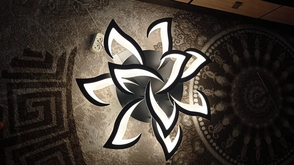 10 Lotus - Dimmable with Remote Control and APP - Ceiling light - Black - Smart lamp - Modern LED Lamp