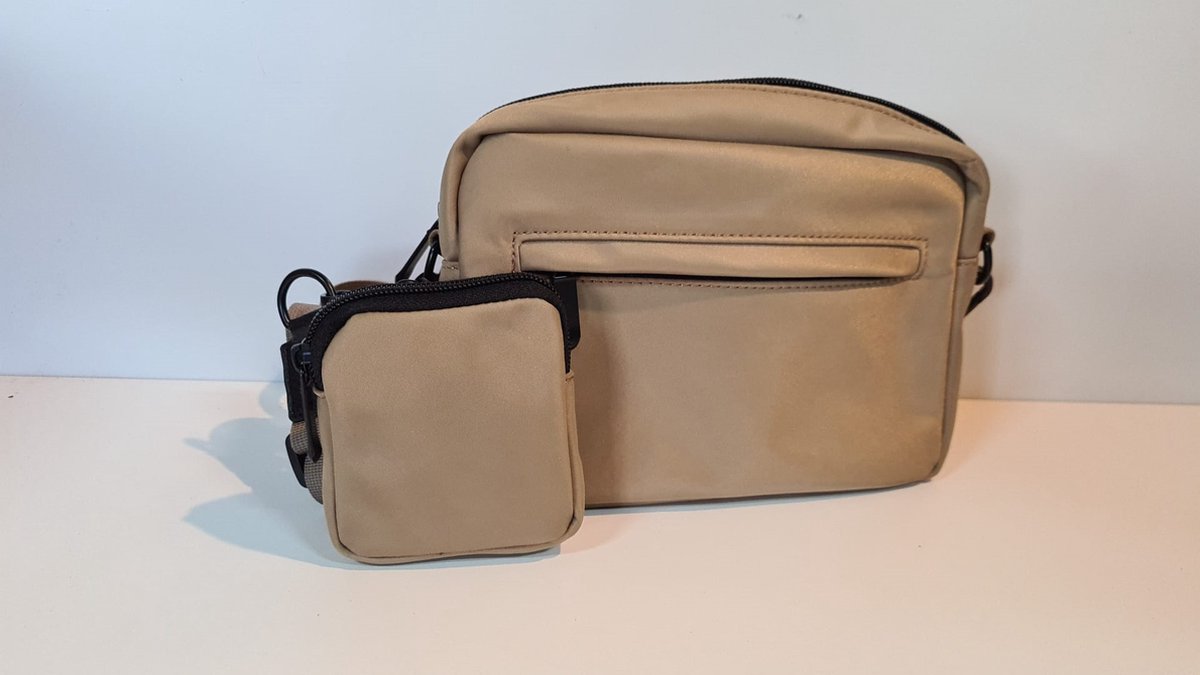 Beloningstas - Hond - Trainen - Trainingszak - Belonen - Handtas - Crossbody tas - Hondensport - Wandelen - Hondensport - Taupe