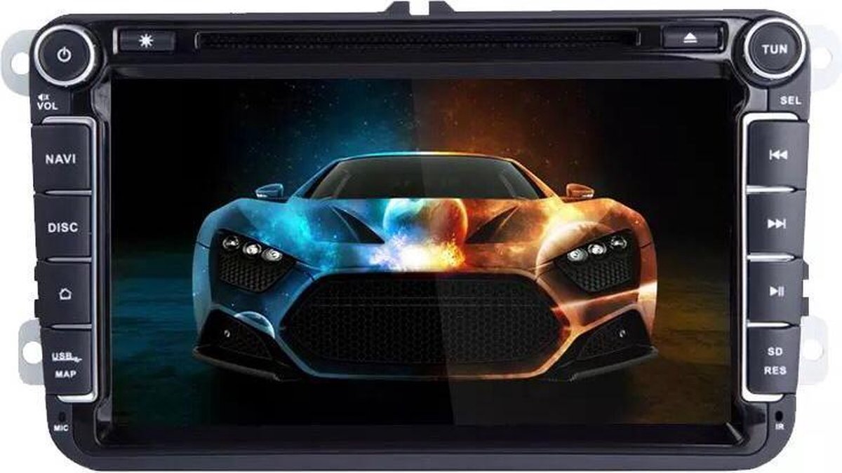 Ingebouwde CarPlay! Volkswagen Seat Skoda DVD-SPELER Android 10 navigatie 8 inch 2+16GB Amarok Beetle Golf Polo Passat Caddy Eos Scirocco Tiguan Touran Transporter Jetta Leon Altea Toledo Octavia Superb Fabia Yeti Roomster