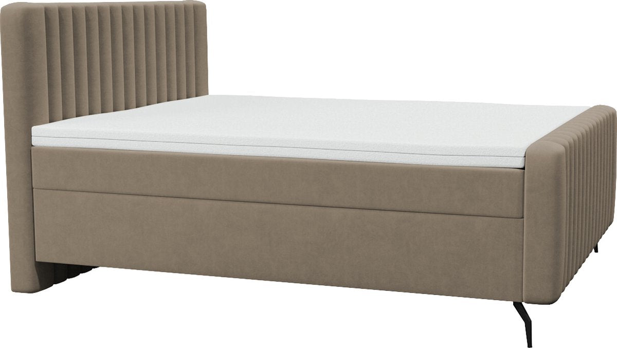 Meuba Home® - Prada Boxspring - Taupe - 140x200 - met Opbergruimte