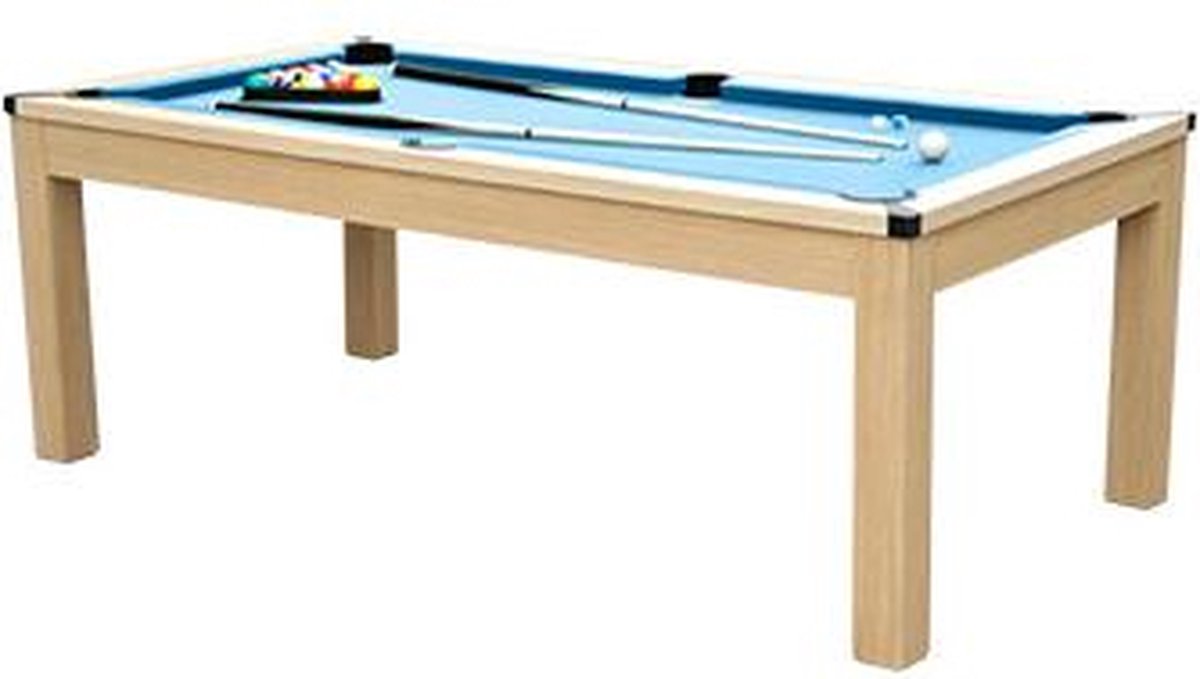 Vente-unique Modulaire tafel - Biljart en tafeltennis BALTHAZAR - 213 x 112 x 81,5 cm - Blauw L 213,4 cm x H 81,5 cm x D 111,8 cm