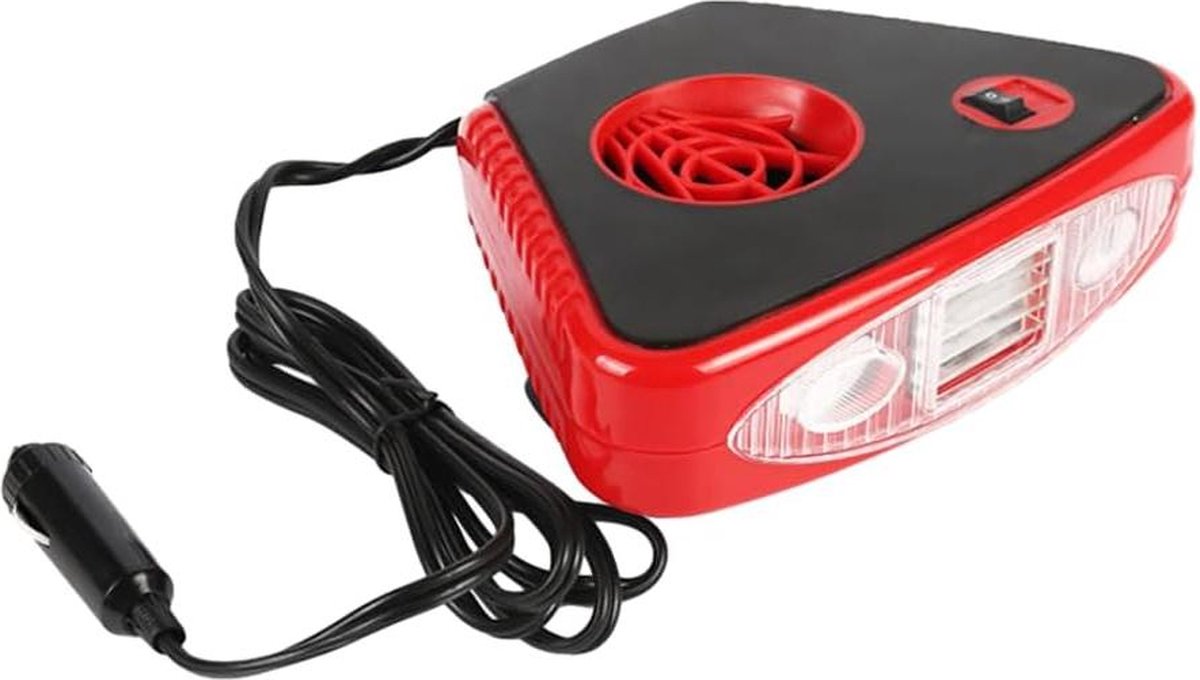 Auto Verwarming Elektrische Kachel Ventilator - Riloer 150 W 12 V - Voorruit Ontdooier met Opvouwbaar Handvat en LED Zaklamp. Autokachel 12 volt verwarming