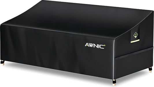 Bankhoes, loungebankhoes, afdekking voor 3-zits, waterdicht, loungebank, beschermhoes voor tuinbank, waterdicht, 420D polyester, 220 x 85 x 61/71 cm