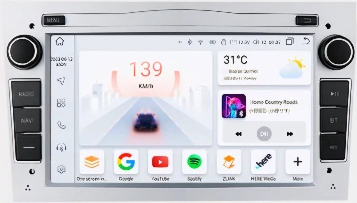 Opel Astra H Corsa C & D Agila Combo Antara Vectra Zafira Meriva Vivaro Tigra | Zilvergrijs 2002 - 2013 | Carplay & Android Auto | 1GB & 32GB | Autoradio met Navigatie | Radioscherm | 2003 2004 2005 2006 2007 2008 2009 2010 2011 2012