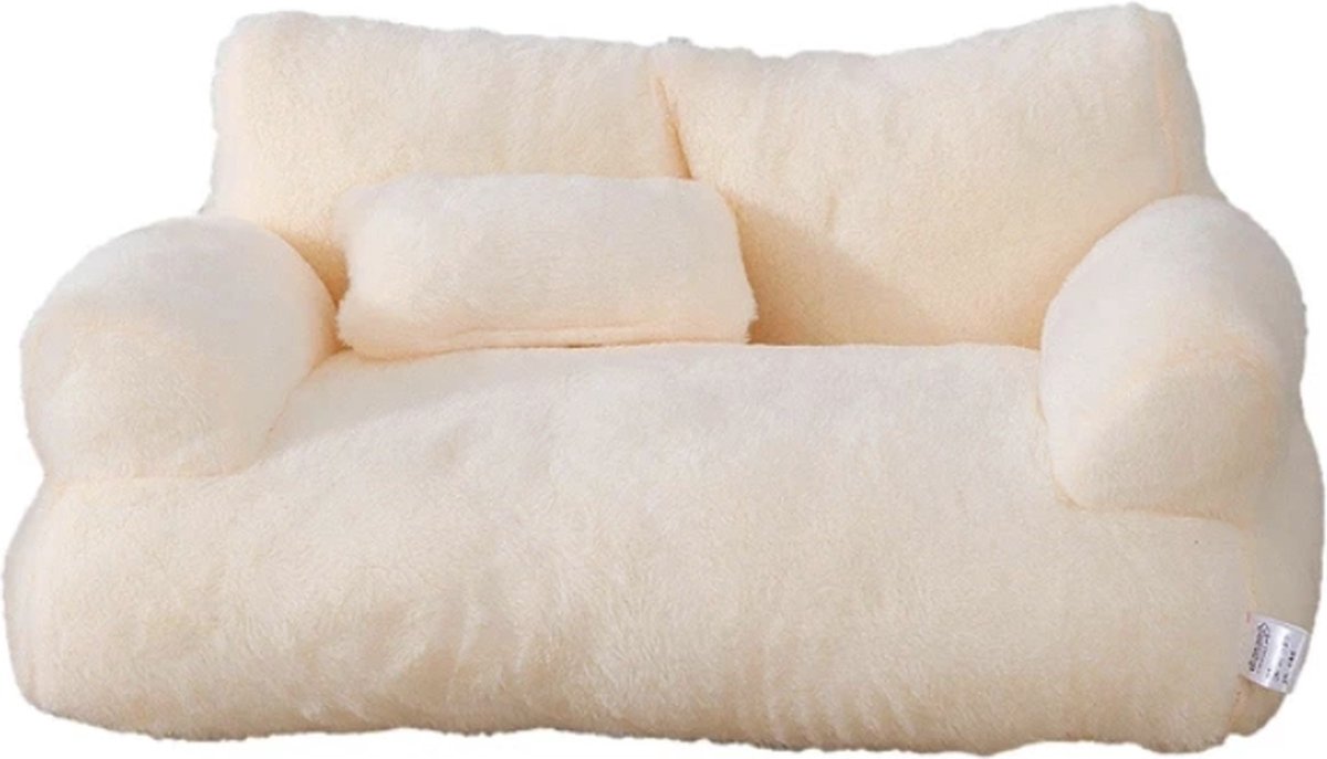 Luxury Cat Basket - Cat Bed - Cat Sofa - Pet Bed For Small Medium Dogs Cats - Comfortable Plush - 55x38x18cm - Beige