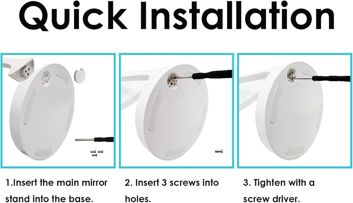 Make-upspiegel met LED-verlichting en aanraakschakelaar - Staande spiegel met lades en USB-voeding - Dimbaar en draaibaar