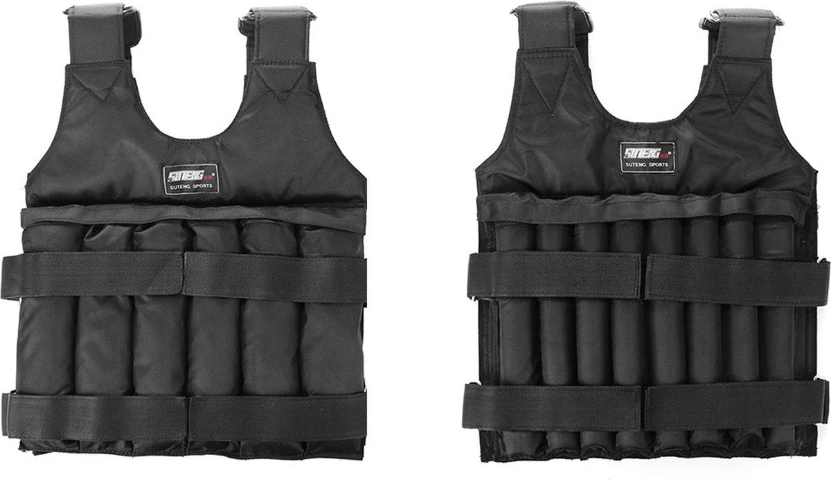 Weighted Vest - 1-50kg Gewichtsvest - Trainingsvest - Hardlopen - Verstelbaar - Calisthenics - Zwart - (Zonder Gewichten)