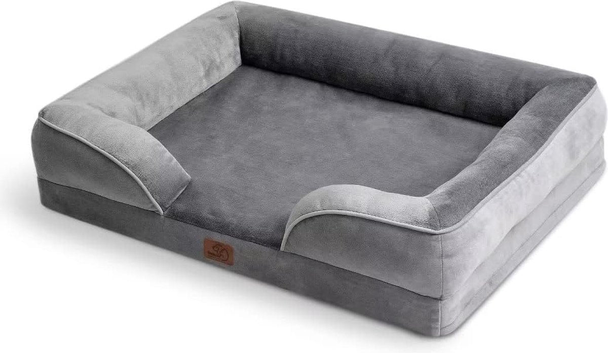 Orthopedisch hondenbed, ergonomische hondenbank / -mand met eierkratschuim voor grote, middelgrote en kleine honden, wasbaar, antislip hondenbed, afmetingen 106 x 80, 89 x 63, 71 x 58 cm