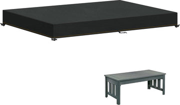 Afdekking voor tuintafel, waterdicht, beschermhoes voor tuintafel, afdekhoes, tuintafel, afdekzeil, tafels, winddicht, anti-UV, tafelbladafdekking, weerbestendig, 205 x 105 x 15 cm