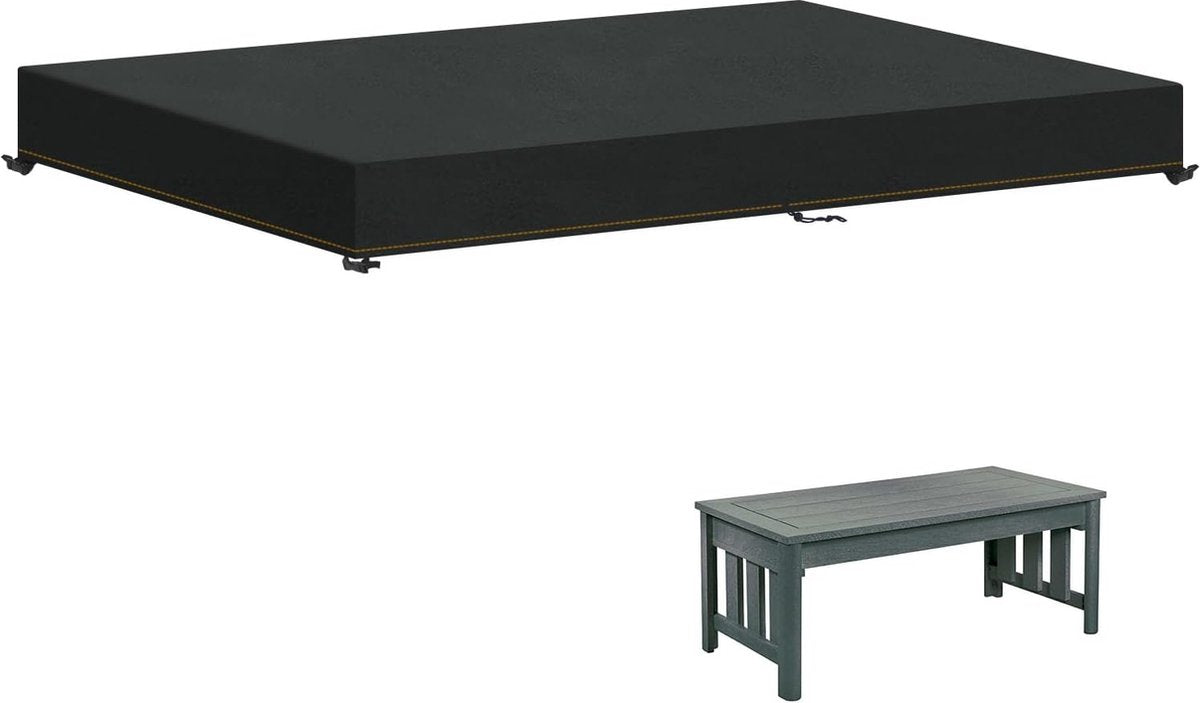 Tuintafel afdekhoes, waterdicht, winddicht, UV-bestendig, weerbestendig, 205 x 105 x 15 cm