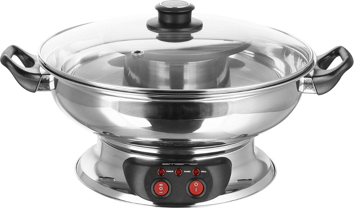 Equivera Hot Pot - Fondueset - Elektrische Fonduepan - Oosterse Fondue - Grill - Meerdere Personen