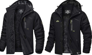 Heren Winter Waterdicht Winddicht Winterjack Warme Fleece Voering Ski Regenjas met Capuchon