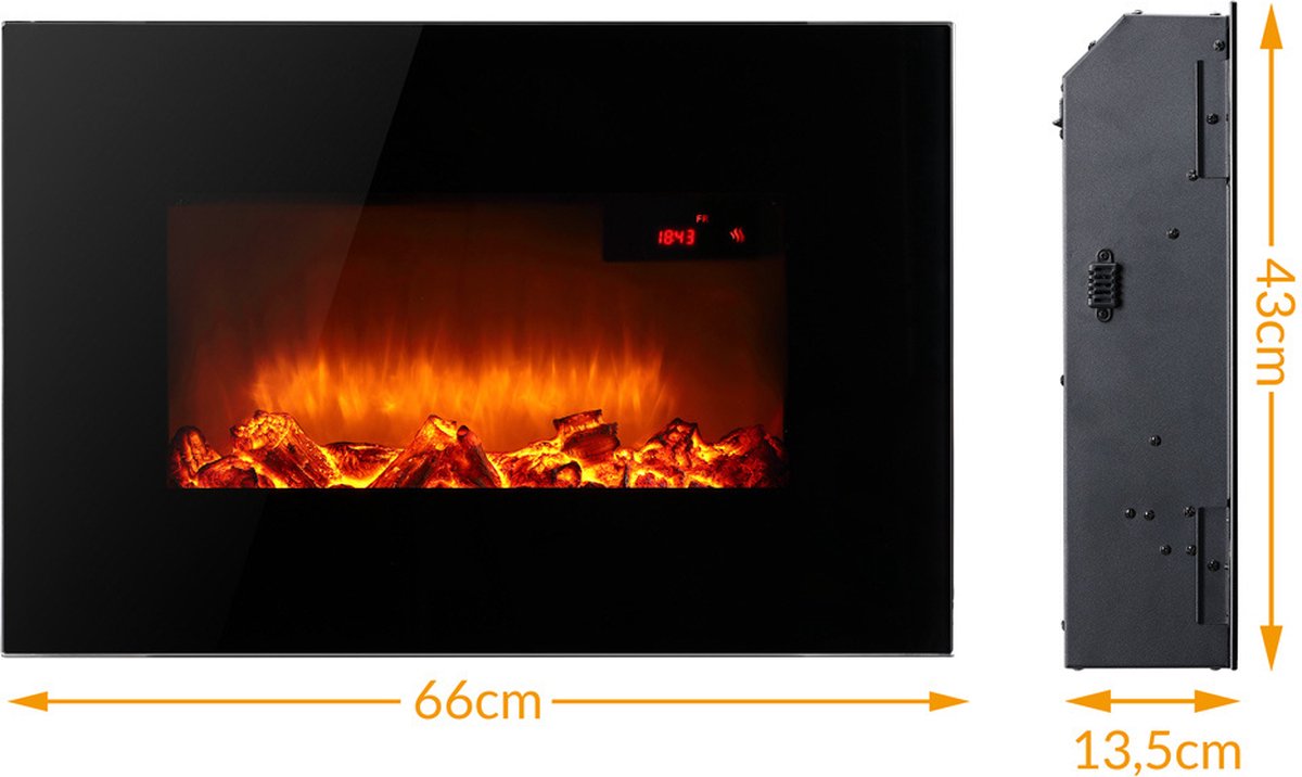 Monzana Elektrische Sfeerhaard - 900W/1800W Incl. Afstandsbediening