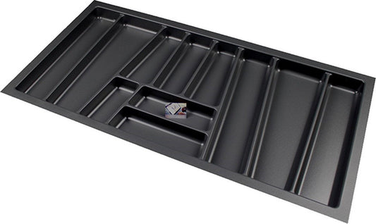 Plastic Cutlery Tray Style Series Anthracite, Width 94-90 cm - Depth 48-44 cm - Custom Cutlery Trays - Cutlery Drawer - Cutlery Insert