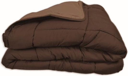 Printed Duvet Coverless Washable Without Cover King Size - Chocolate & Mocha 240x220cm - Chocolate brown / Mocha brown