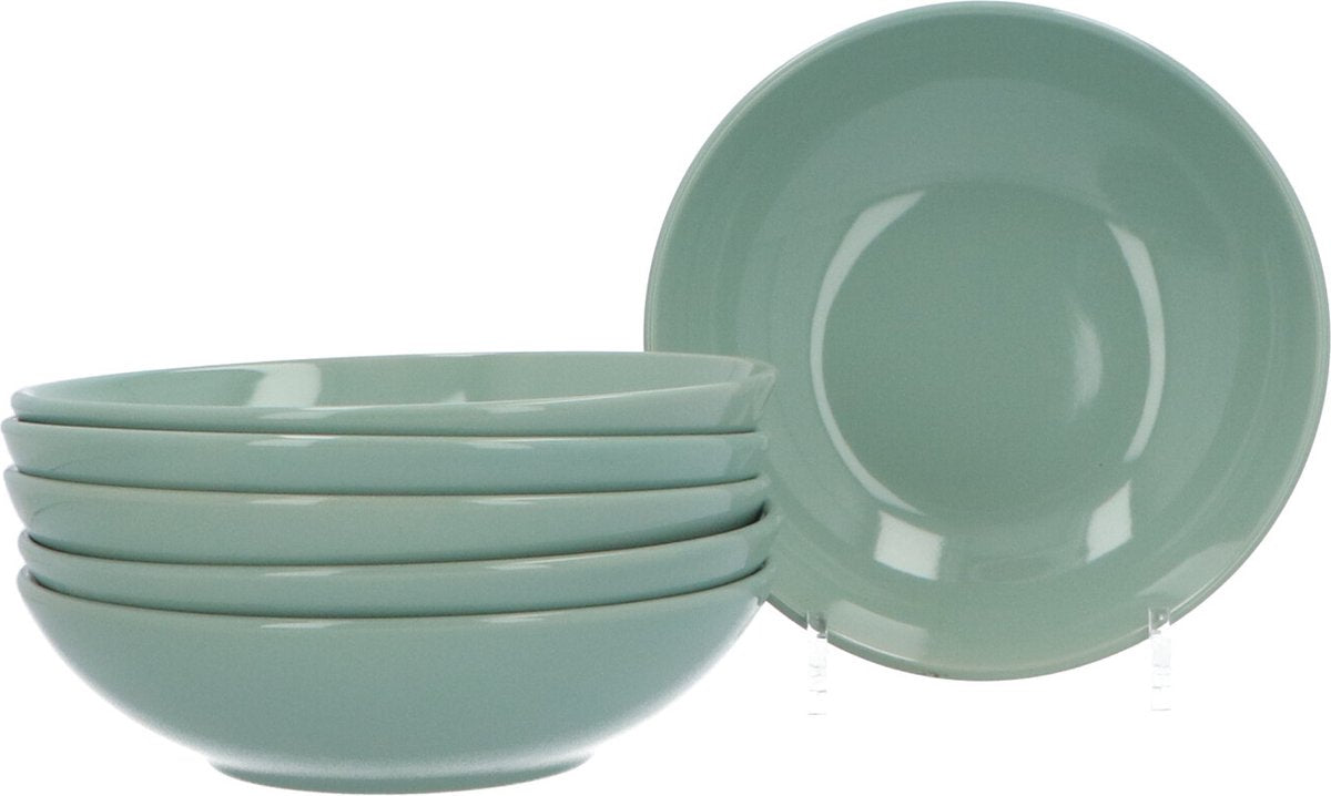 Earthenware Dinnerware Set for 6 persons, 18-piece - Mint Green