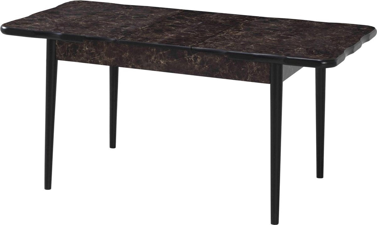De Sfeer - Keukentafel - Eetkamertafel - Eettafels - Inklapbaar - Zwarte Steen - 165x80 cm - 4 tot 6 personen - MDF