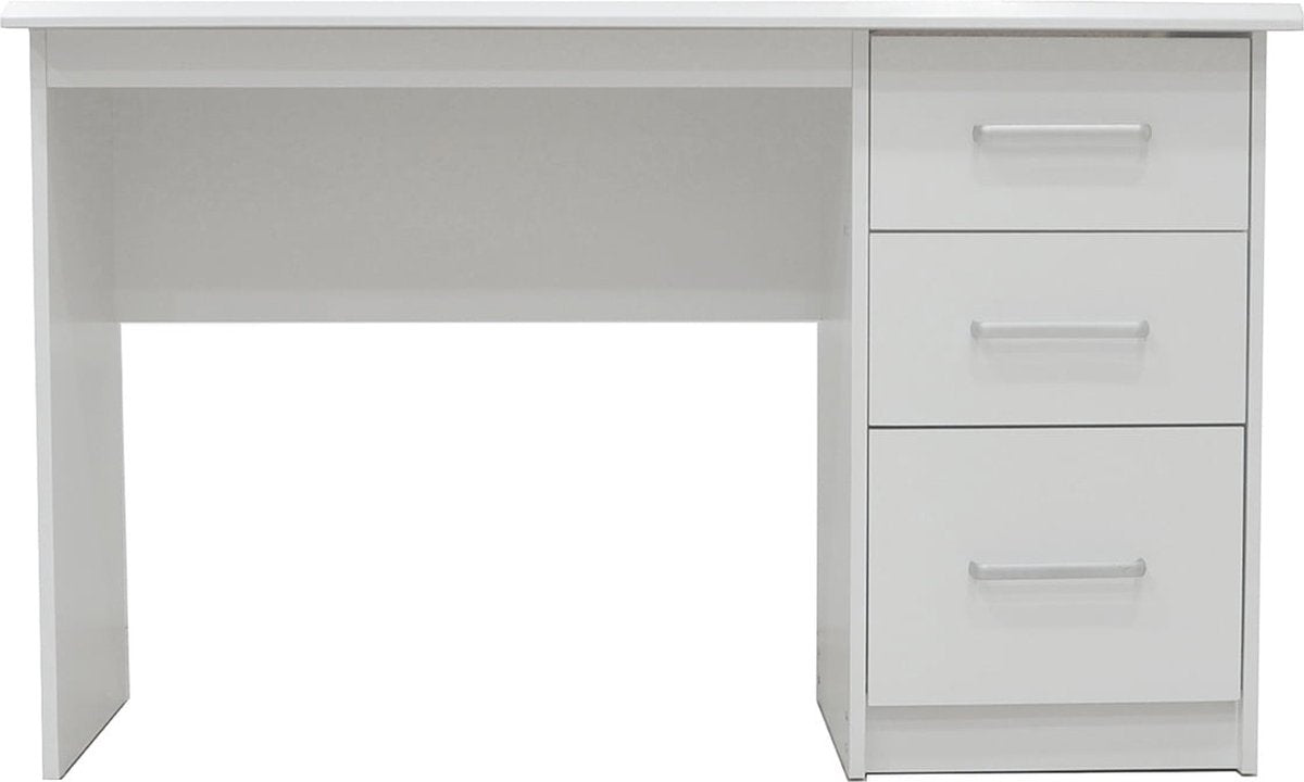 Bureau Rinke Wit - MDF - 121x60cm - Met opbergruimte - Hoogte 75 cm - Met lades