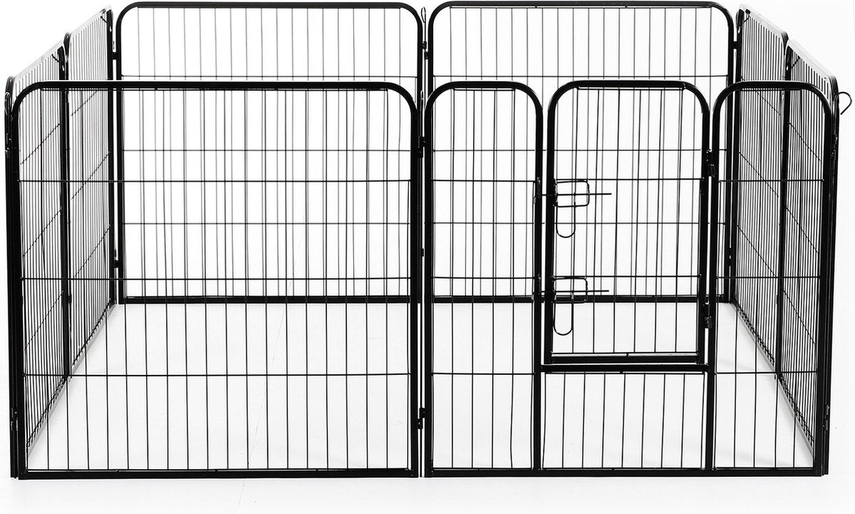 Dog run XL - Puppy run - Dog crate - Steel - 80 cm high - 640 cm circumference - Expandable