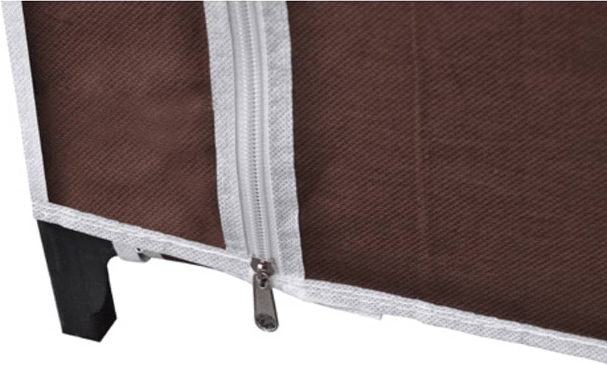 LG Life's Green Opvouwbare Kledingkast – 110x45x175CM – Kledingrek met 5 Legplanken en Ophangstang – Stoffen kledingkast – 140KG Draagvermogen – Bruin