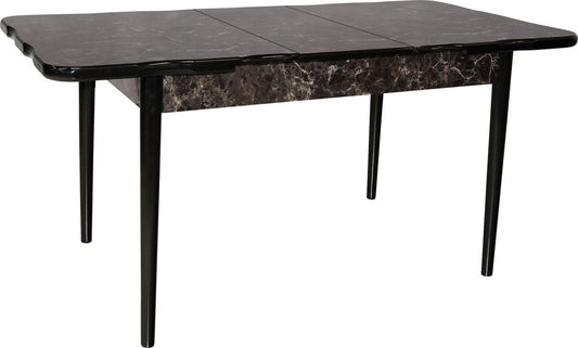 De Sfeer - Keukentafel - Eetkamertafel - Eettafels - Inklapbaar - Zwarte Steen - 165x80 cm - 4 tot 6 personen - MDF