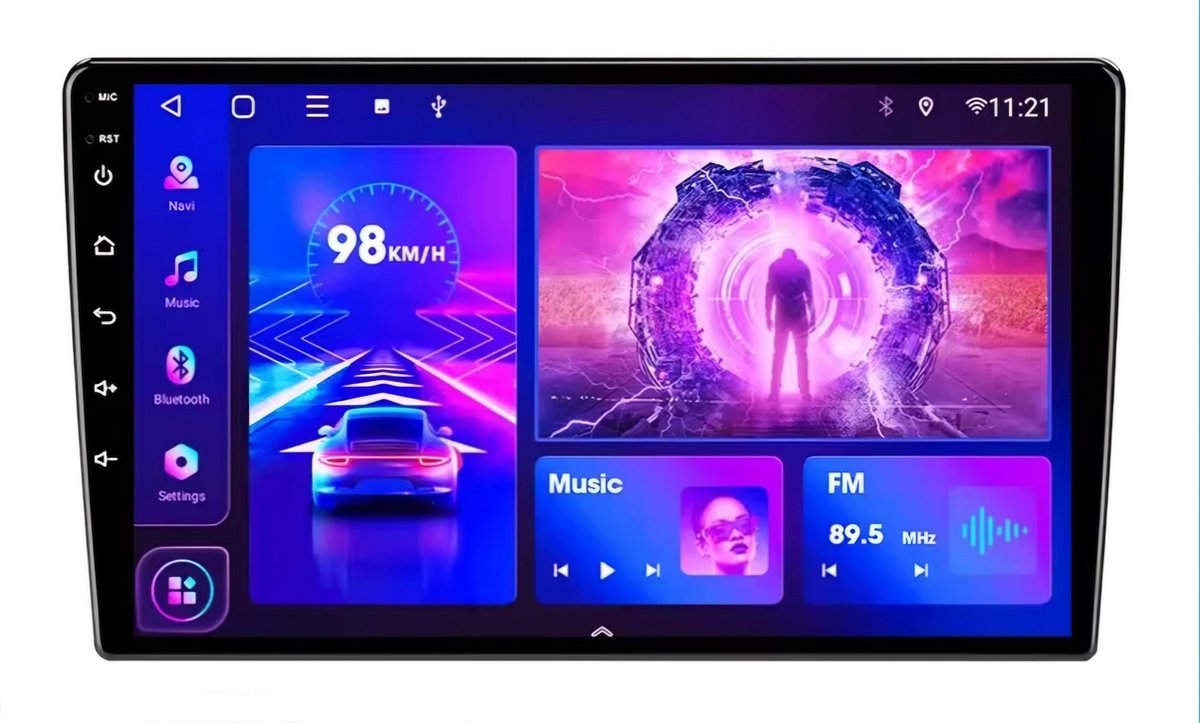 10,1 inch Android | 1 GB & 16 GB | Universele 2-din autoradio | Dubbeldin radioscherm | Met ISO-stekker | Universele 2-din 10,1" scherm | Bluetooth, wifi, dubbeldin 10 inch |