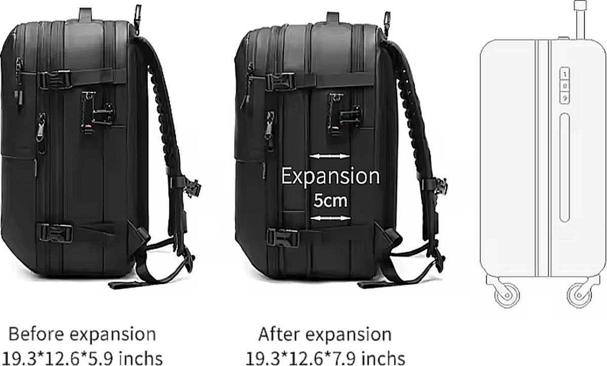 Traveler - Vacuum Backpack - Airbag - Travel Bag - Hand Luggage - Large Travel Backpack for Women and Men