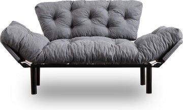 Slaapbank voor 2 Personen - Stijlvol Grijs - Ruimtebesparend 155x85x73 cm