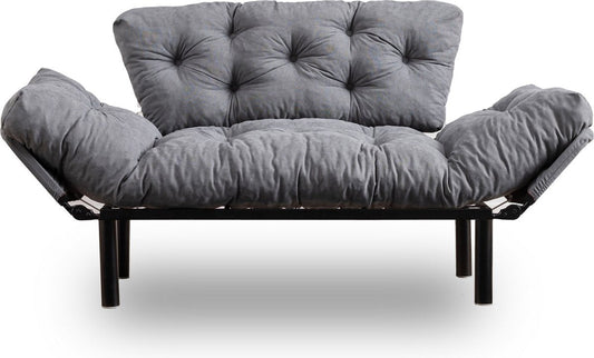 2-persoons slaapbank - Stijlvol grijs - Ruimtebesparend 155x85x73 cm