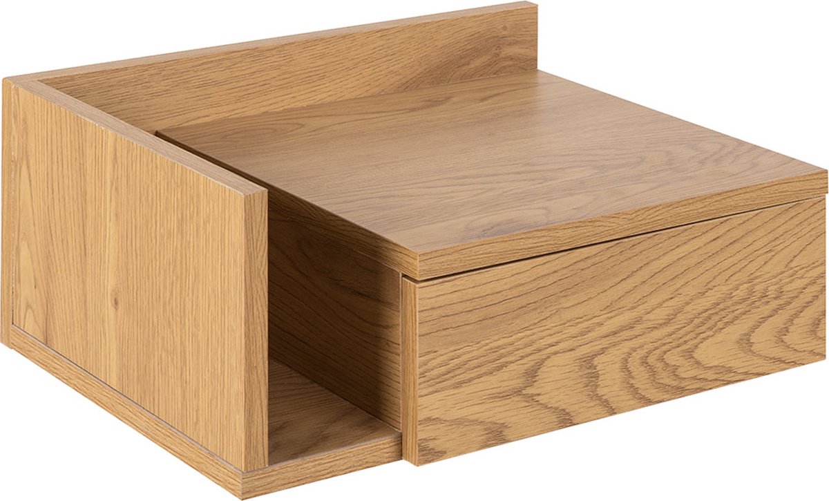Floating Bedside Table with Storage Compartment Aydin Wood