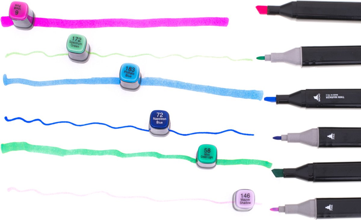 Stiften Voor Volwassenen Touch Twinmarkers Dubbelzijdige Alcohol Stiften - 168 stuks - Dual Tip Markers - Tekenstiften - Kleurstiften - Fineliners - Dikke Dunne Stiften - Handlettering Kalligrafie Bullet Journal Dagboek - Kleuren