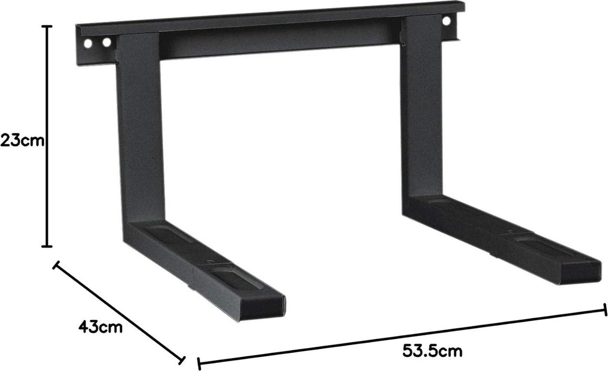 Universal Magnetronbeugel Muurbeugel tot 35 Kg Uitschuifbaar 535cm Zwart - Bakoven Grilloven Koffiezetapparaat Magnetronkast