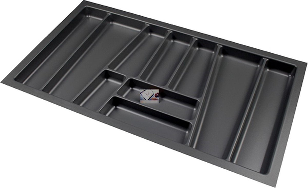 Plastic Cutlery Tray Style Series Anthracite, Width 84-80 cm - Depth 48-44 cm - Custom Cutlery Trays - Cutlery Drawer - Cutlery Insert