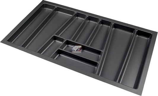 Plastic Cutlery Tray Style Series Anthracite, Width 84-80 cm - Depth 48-44 cm - Custom Cutlery Trays - Cutlery Drawer - Cutlery Insert