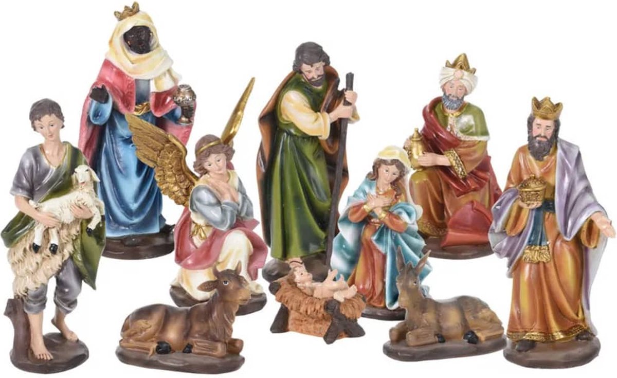 Nativity Set - Christmas Figurines for Nativity Scene - Set of 10 pieces - 8 to 20 cm