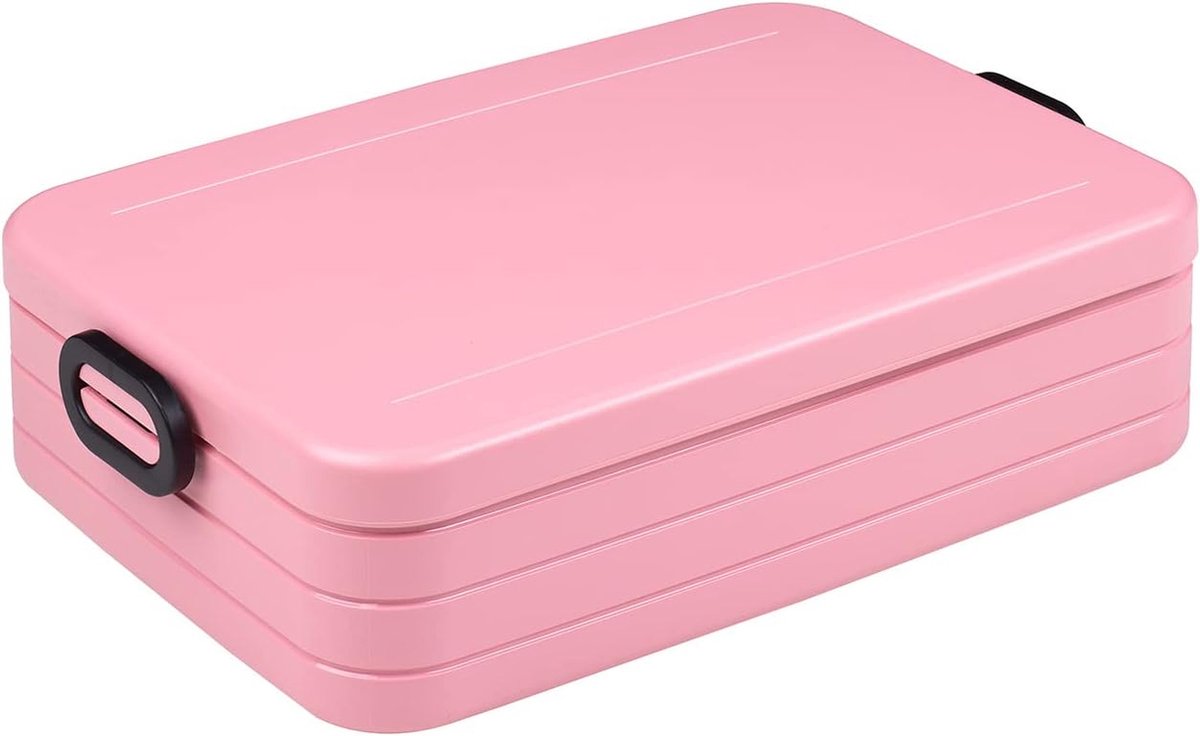 Mepal Take a Break Lunchbox groot, 1500 ml inhoud, broodtrommel met verdeler - ideaal voor mealprepping, vaatwasserbestendig, ABS, nordic pink