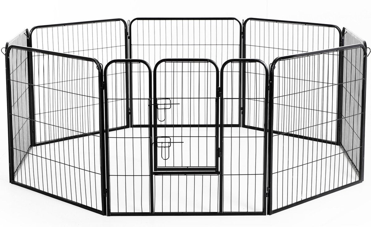 Dog run XL - Puppy run - Dog crate - Steel - 80 cm high - 640 cm circumference - Expandable