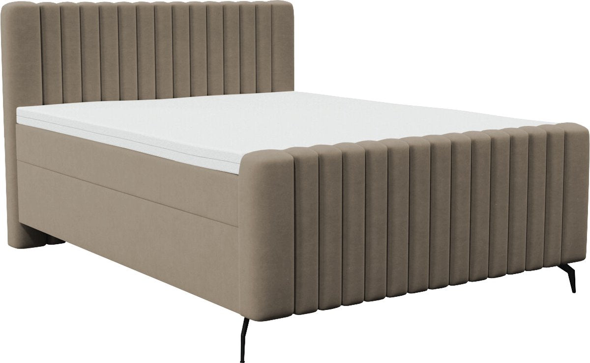 Meuba Home® - Prada Boxspring - Taupe - 140x200 - met Opbergruimte