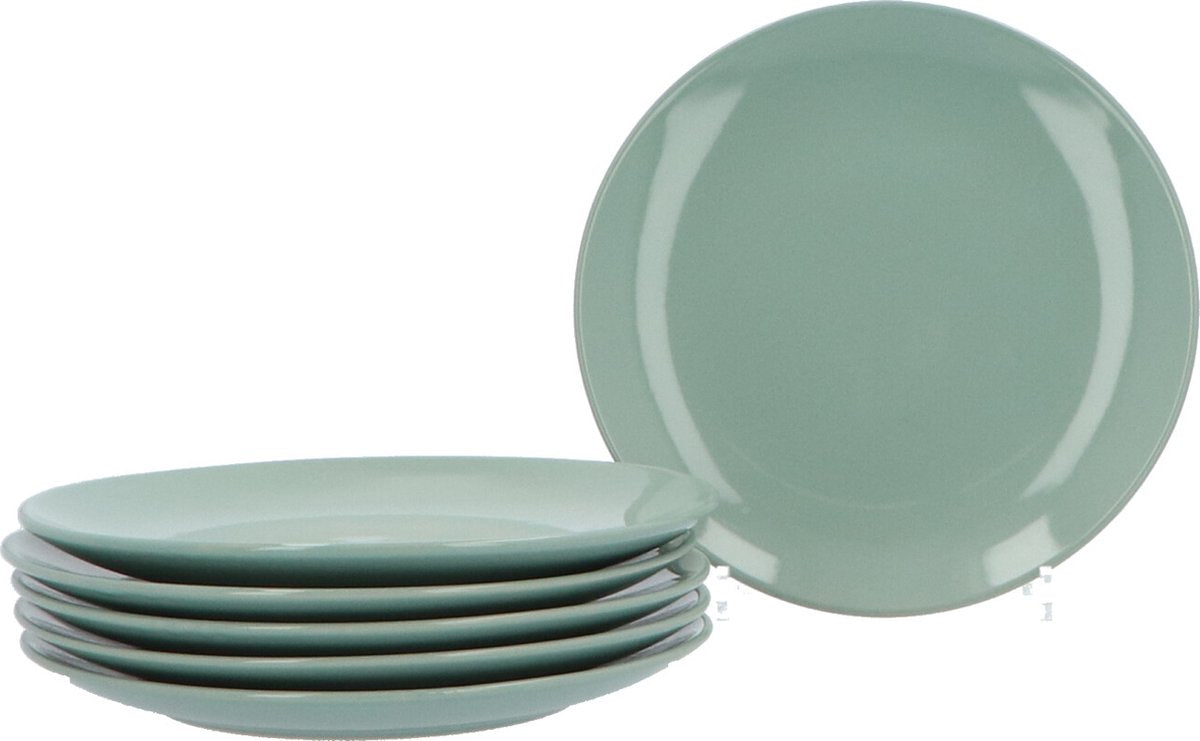 Earthenware Dinnerware Set for 6 persons, 18-piece - Mint Green
