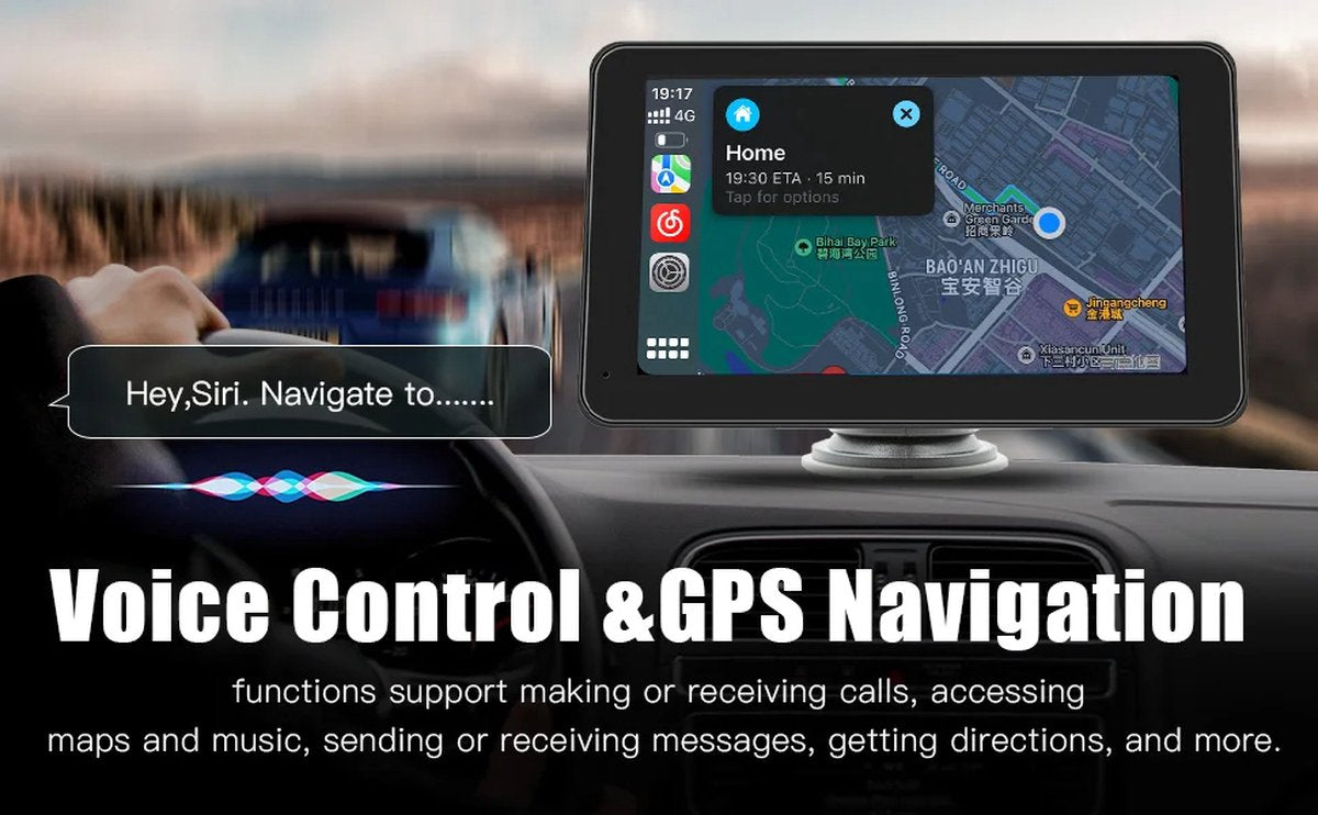 7 inch Scherm geschikt voor Apple Carplay en Android Auto - Draadloos Autoradio Dongle - Bluetooth Multimedia Speler