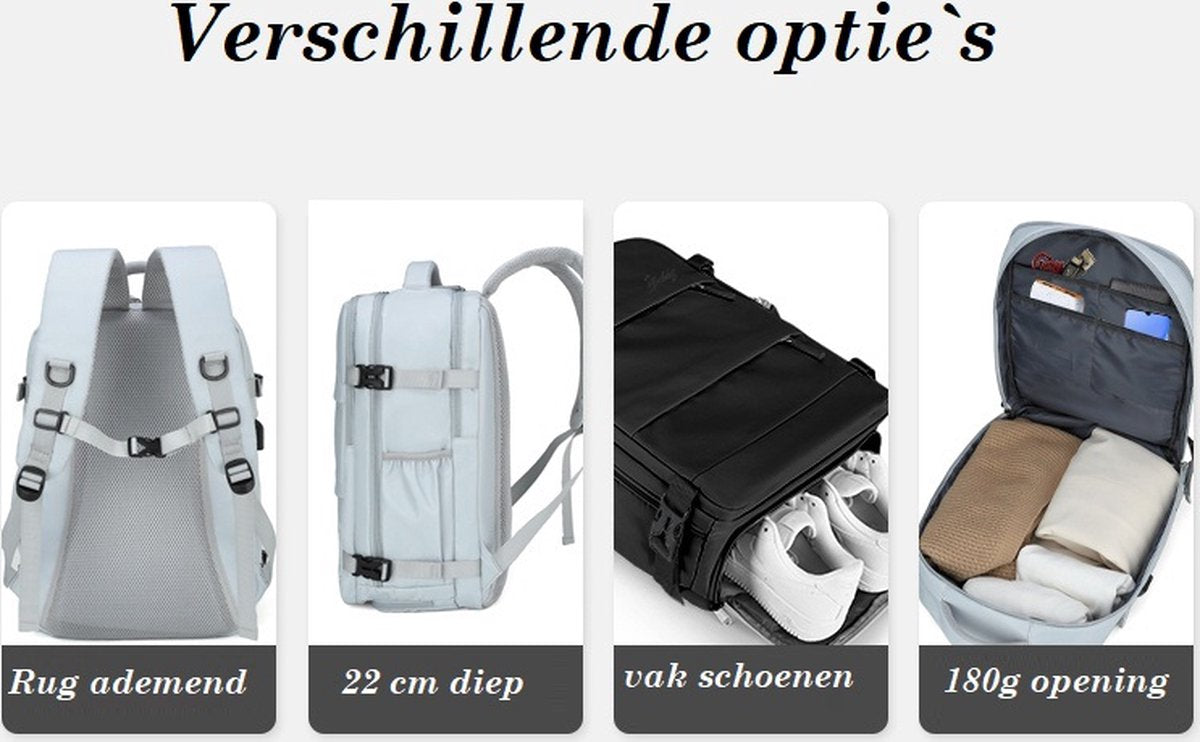 Avoir Avoir® Rugzak - Laptoptas - 17 inch - Dames en Heren - Anti-Diefstal - Waterdicht - Rugtas - tot 40 Liter - Laptop Rugzak - Laptoptas Zwart