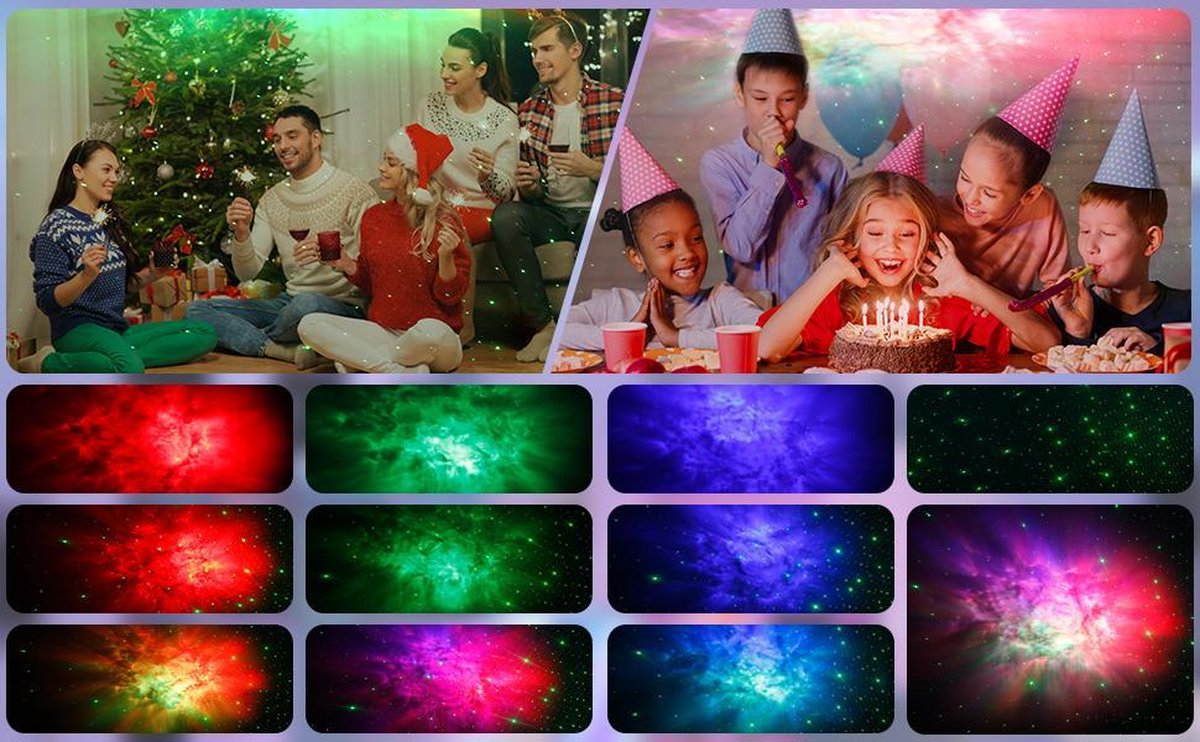 Star Projector - Projection Lamp - Galaxy Projector - Star Projector - Night Light - Starry Sky - LED Lamp - grey