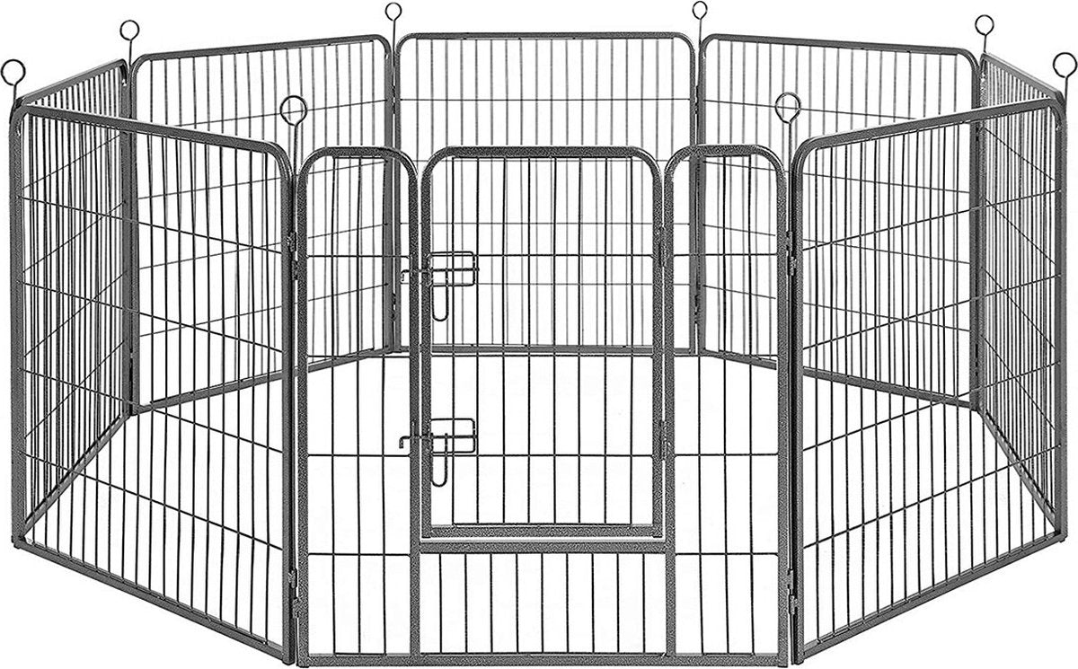 Dierenren XXL deluxe - Binnen en buiten - Hondenren, kippenren, kattenren - Ook een puppyren - Zwart - 200x200x150cm