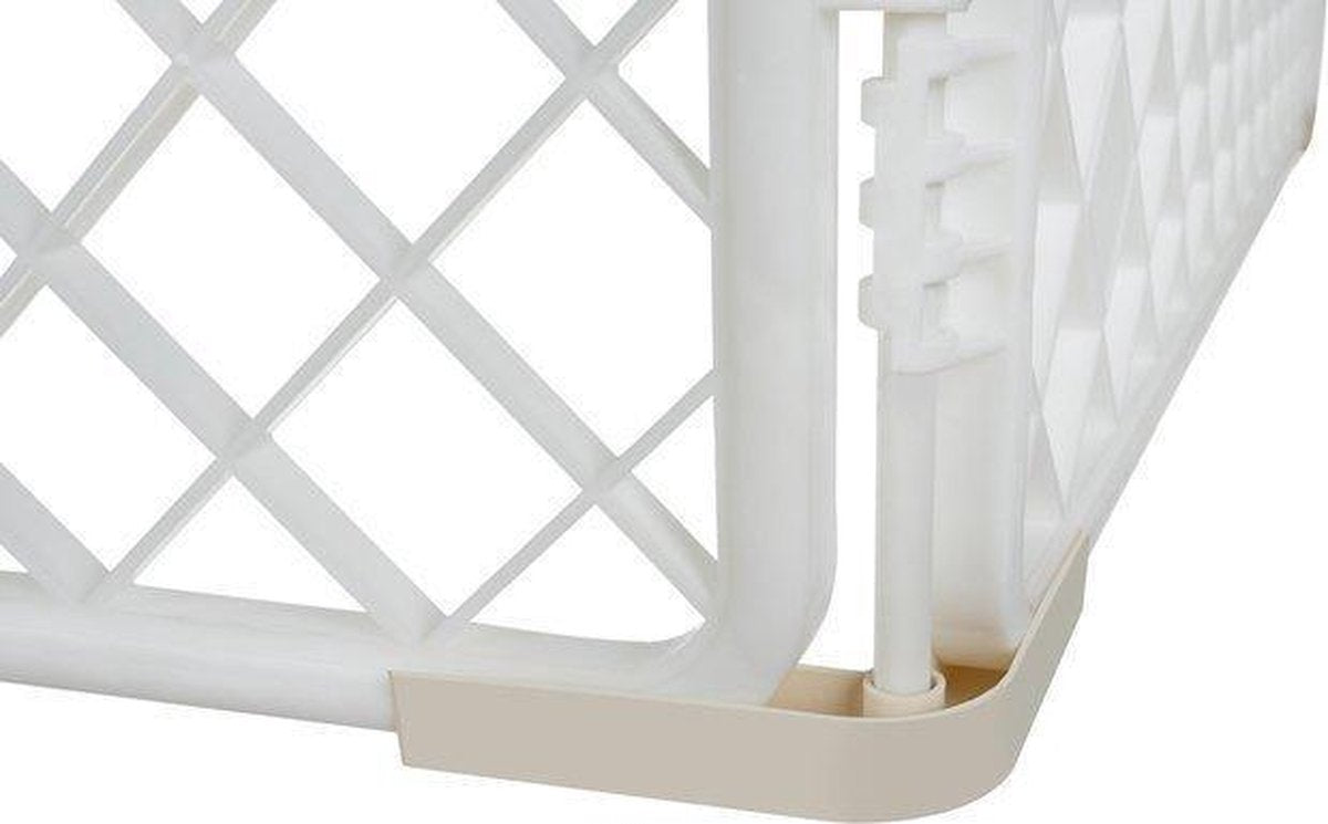 Hondenren - Puppyren - Box voor hond/puppy - Bench - Kooi - Ren - Wit - Transporteerbaar - Met poortje - 90X90X60CM