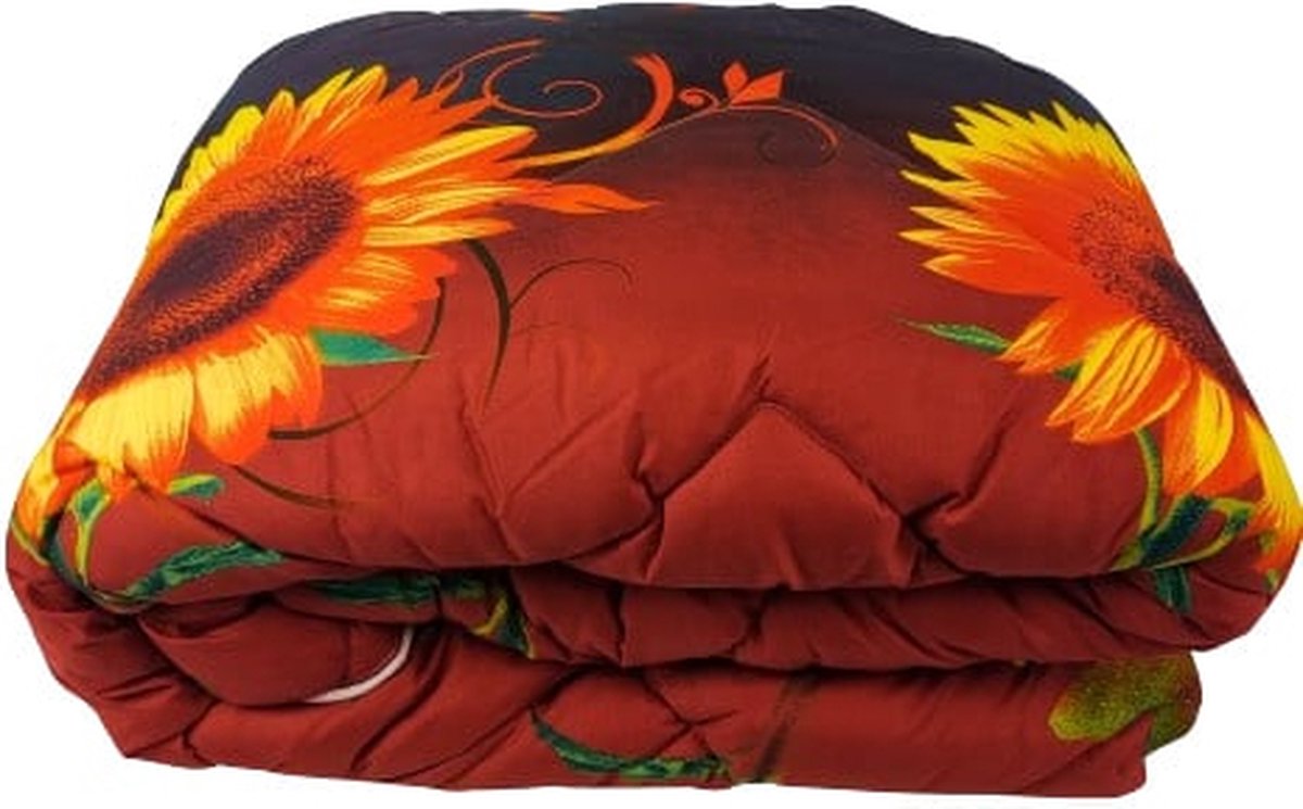 Printed Duvet Sunflower 240 x 220 cm - Coverless/Washable/Without Cover