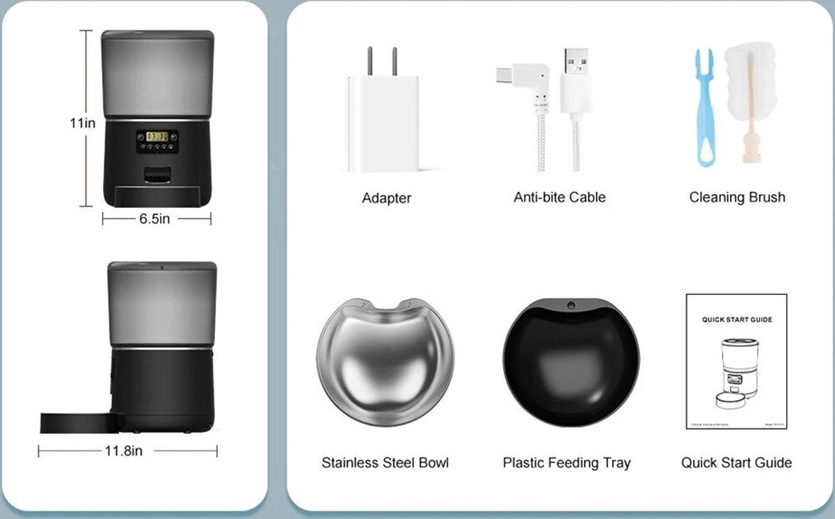 Automatic Pet Feeder 4 Liter for Dog and Cat Kibble Dispenser with Timer Stainless Steel Bowl Auto Feeder for Cats and Dog Accessories